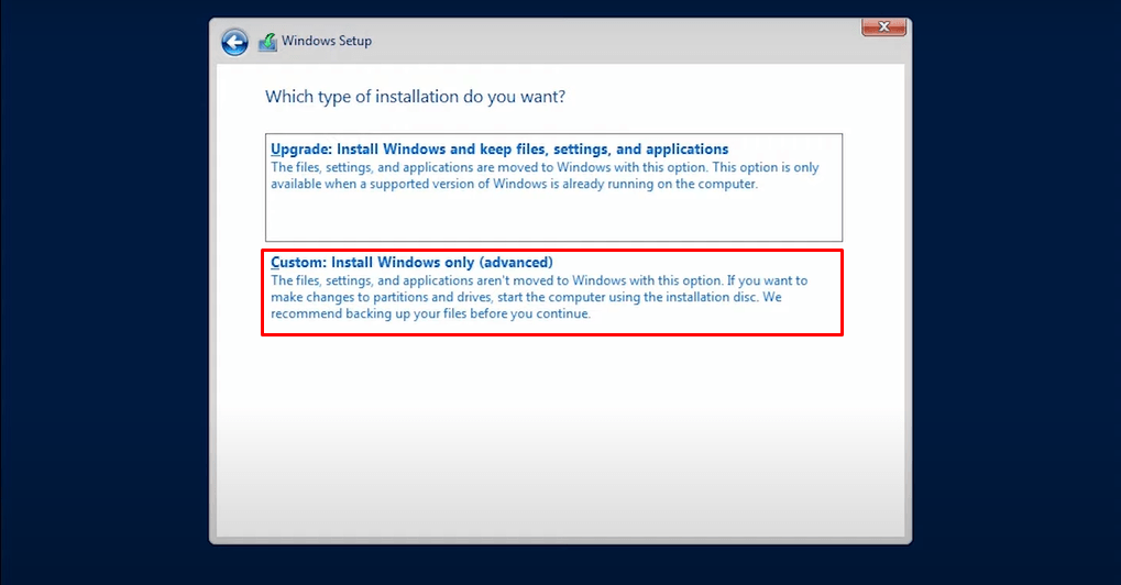 Install Windows Server