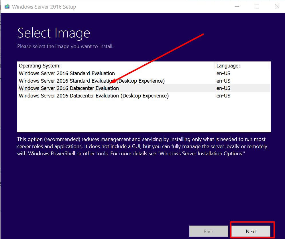 ms server 2016 datacenter